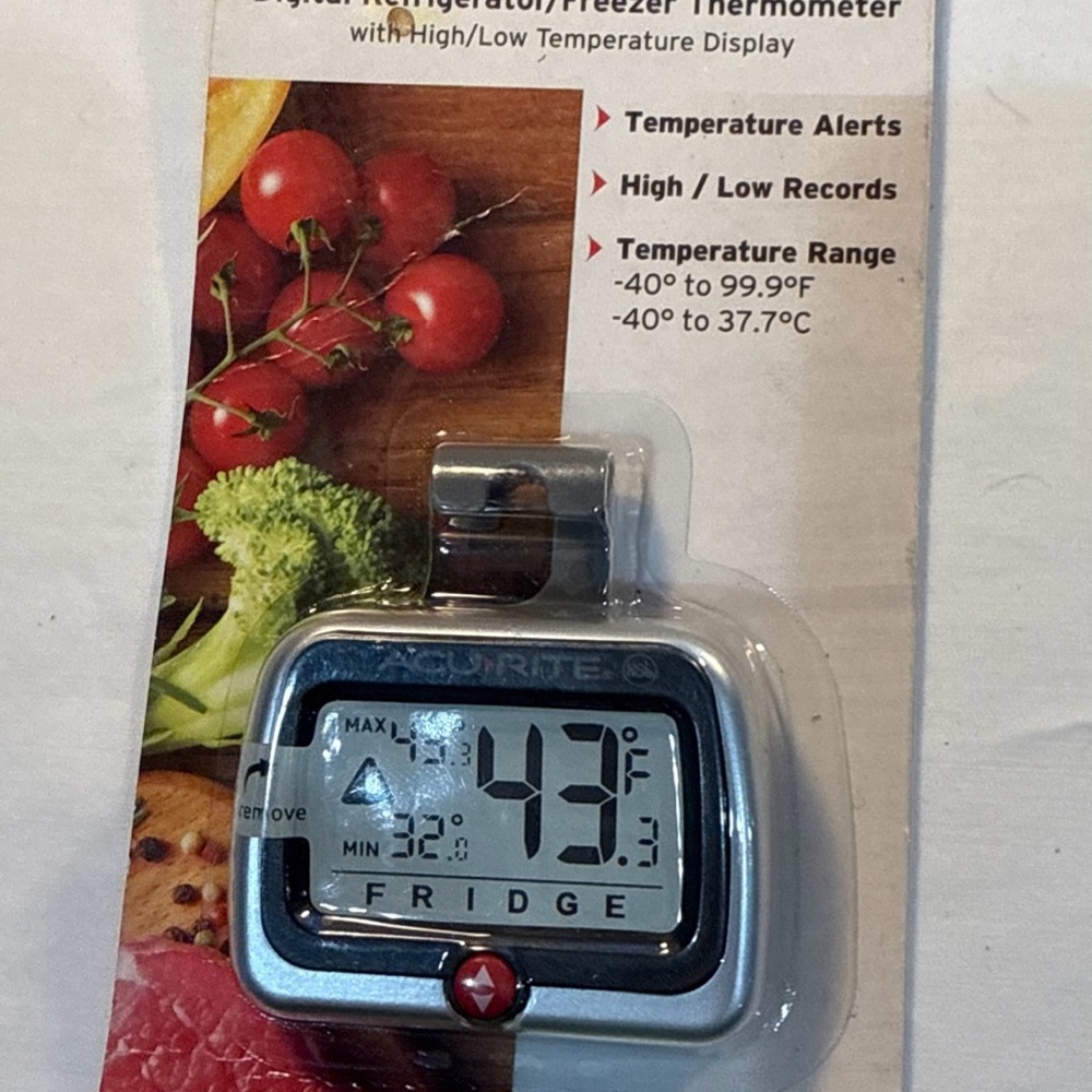 Acurite Refrigerator Freezer Thermometer New